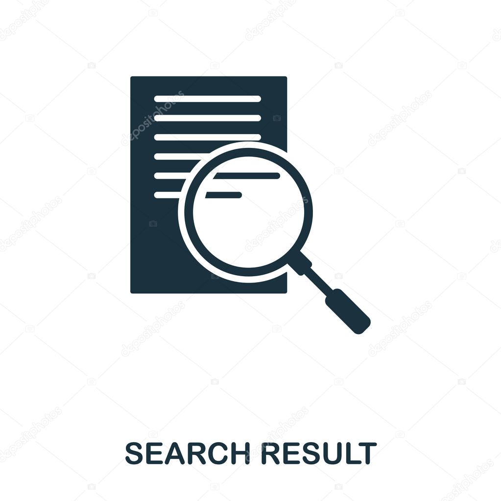 Search Result icon. Line style icon design. UI. Illustration of search result icon. Pictogram isolated on white. Ready to use in web design, apps, software, print.
