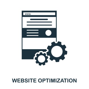 Web sitesi optimizasyonu simge. Çizgi stili simgesi tasarım. UI. Web sitesi optimizasyonu simge Illustration. Beyaz izole piktogram. Web tasarımında kullanıma hazır, apps, yazılım, yazdırma.