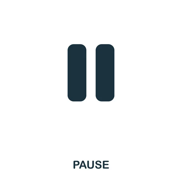 Pausa icono. Diseño de icono de estilo de línea. Interfaz. Ilustración del icono de pausa. Pictograma aislado en blanco. Listo para usar en diseño web, aplicaciones, software, impresión . — Vector de stock