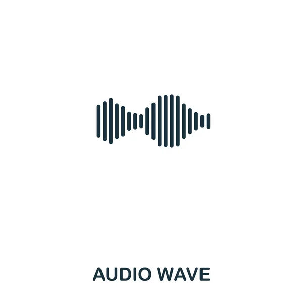 Icono de onda de audio. Diseño de icono de estilo de línea. Interfaz. Ilustración del icono de onda de audio. Pictograma aislado en blanco. Listo para usar en diseño web, aplicaciones, software, impresión . — Vector de stock