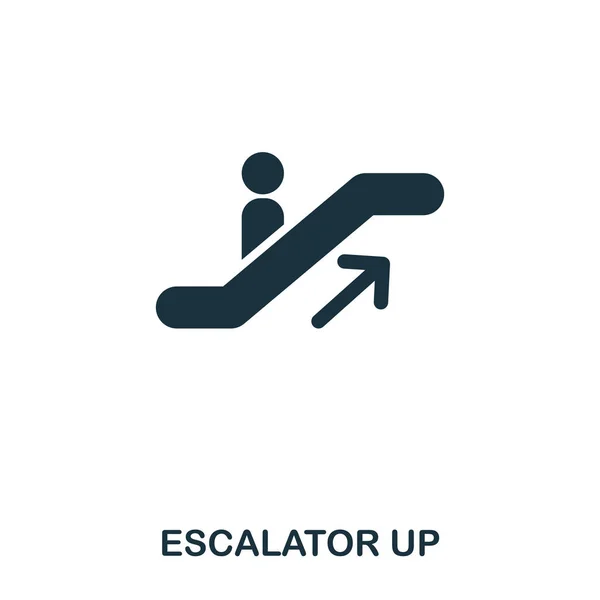 Rolltreppe hoch. Linie Stil-Icon-Design. ui. Illustration der Rolltreppe nach oben Symbol. Piktogramm auf weiß isoliert. einsatzbereit in Webdesign, Apps, Software, Print. — Stockvektor