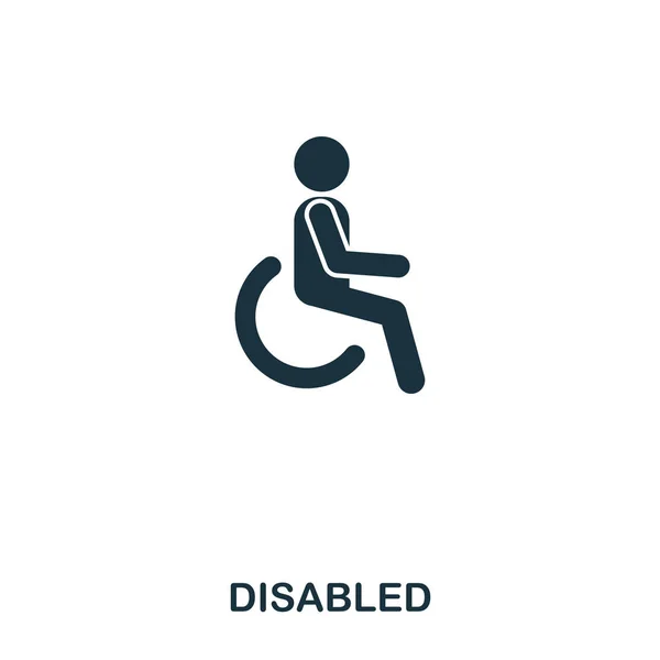 Icona disabilitata. Design icona in stile linea. Interfaccia utente. Illustrazione dell'icona disabilitata. Pittogramma isolato su bianco. Pronto per l'uso in web design, applicazioni, software, stampa . — Vettoriale Stock