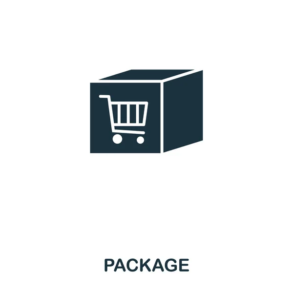 Icono del paquete. Diseño de icono de estilo de línea. Interfaz. Ilustración del icono del paquete. Pictograma aislado en blanco. Listo para usar en diseño web, aplicaciones, software, impresión . — Archivo Imágenes Vectoriales