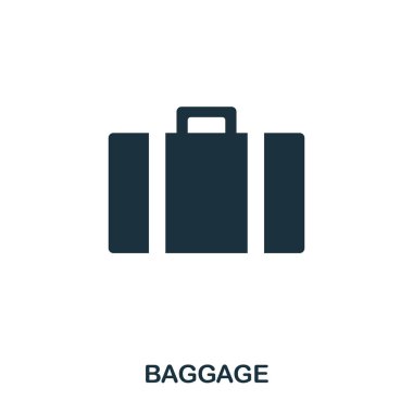 Bagaj simgesi. Çizgi stili simgesi tasarım. UI. Bagaj simgesi Illustration. Beyaz izole piktogram. Web tasarımında kullanıma hazır, apps, yazılım, yazdırma.