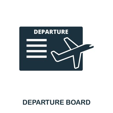 Kalkış kurulu simgesi. Çizgi stili simgesi tasarım. UI. Kalkış kurulu simgesi Illustration. Beyaz izole piktogram. Web tasarımında kullanıma hazır, apps, yazılım, yazdırma.