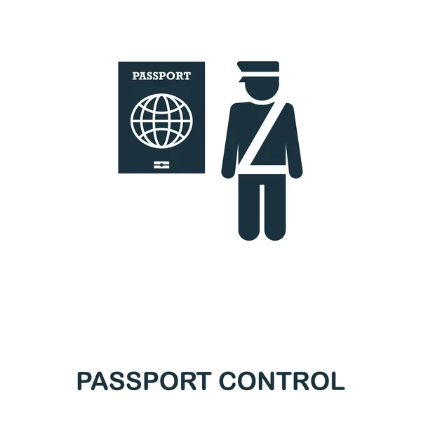 Icono de control de pasaportes. Diseño de icono de estilo de línea. Interfaz. Ilustración del icono de control de pasaportes. Pictograma aislado en blanco. Listo para usar en diseño web, aplicaciones, software, impresión . —  Fotos de Stock