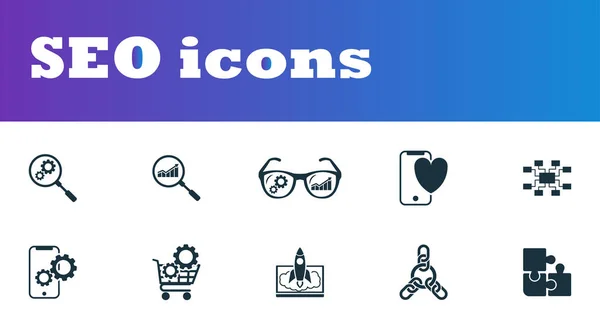 SEO icons set. UI and UX. Premium quality symbol collection. SEO icon set simple elements for using in app, print, software etc. — Stock Photo, Image