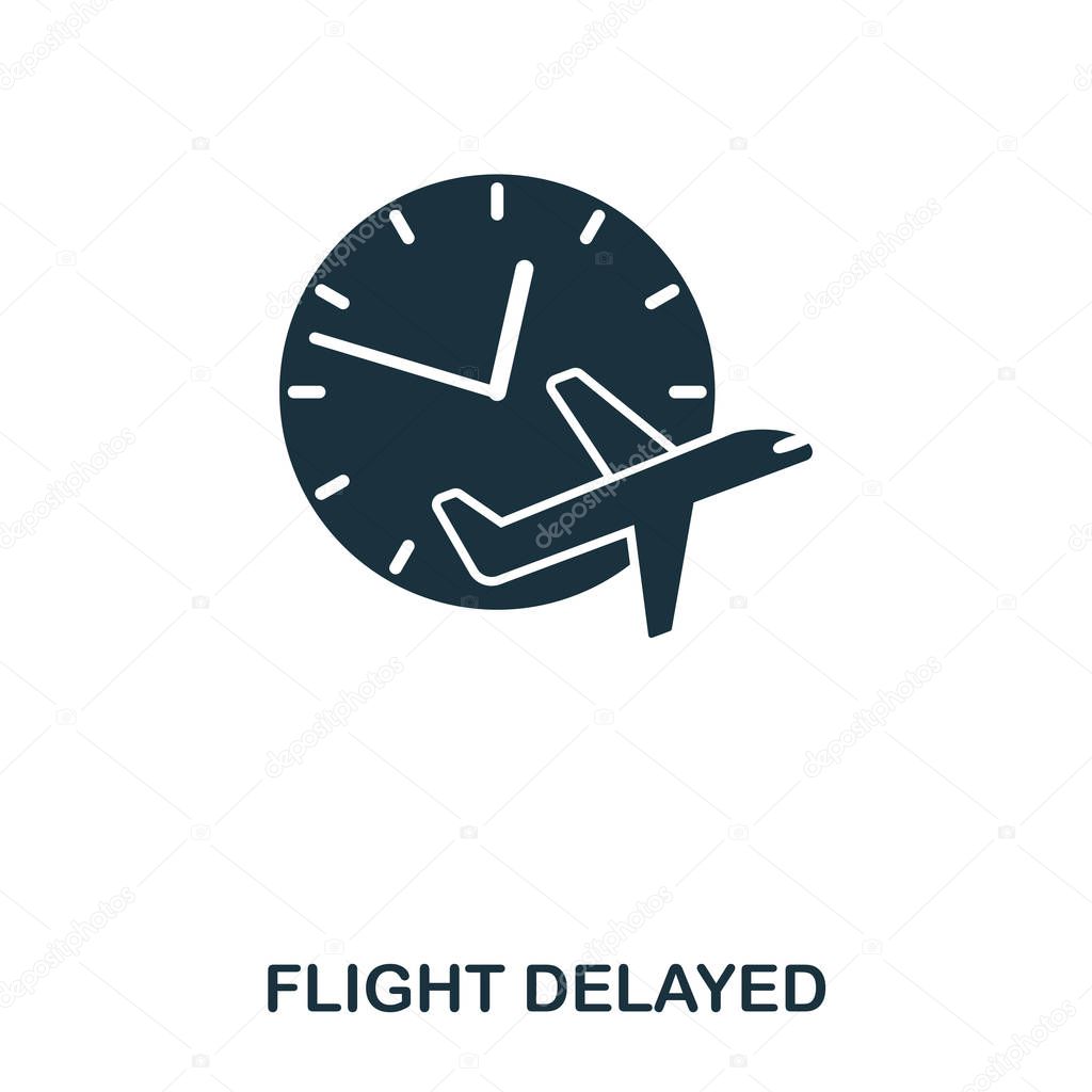 Flight Delayed icon. Line style icon design. UI. Illustration of flight delayed icon. Pictogram isolated on white. Ready to use in web design, apps, software, print.