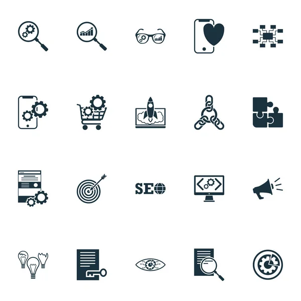 Set di icone SEO. UI e UX. Collezione di simboli di qualità premium. SEO icona impostare elementi semplici per l'utilizzo in app, stampa, software ecc . — Vettoriale Stock