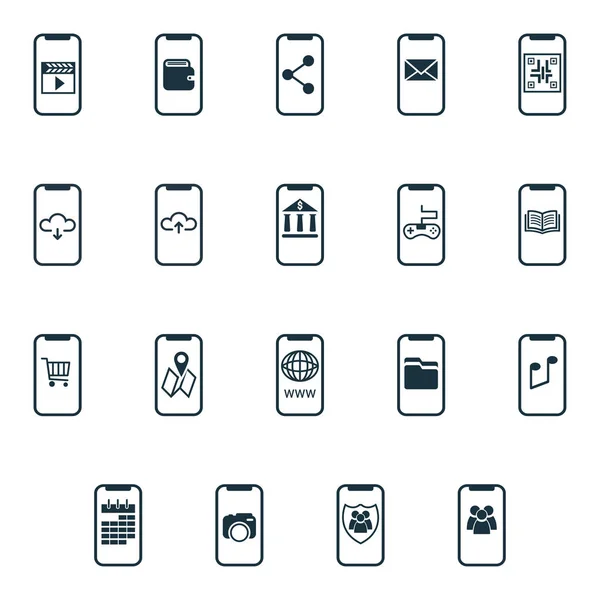 Mobile icons set. UI and UX. Premium quality symbol collection. Mobile icons set simple elements for using in app, print, software etc. — Stock Vector