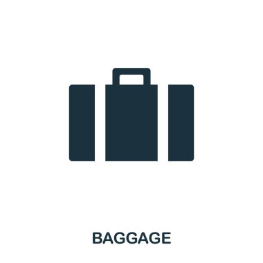 Bagaj simgesi. Çizgi stili simgesi tasarım. UI. Bagaj simgesi Illustration. Beyaz izole piktogram. Web tasarımında kullanıma hazır, apps, yazılım, yazdırma.