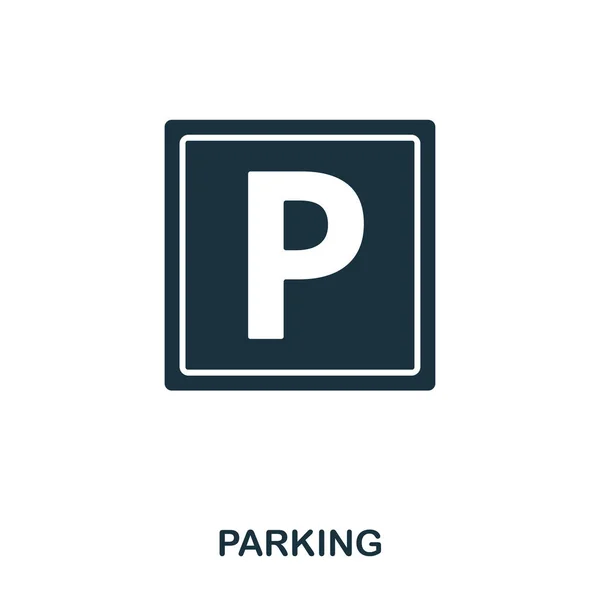 Значок парковки. Дизайн иконки стиля линии. UI. Иллюстрация значка парковки. Пиктограмма изолирована на белом. Риди использовать в веб-дизайне, приложениях, программном обеспечении, печати . — стоковый вектор