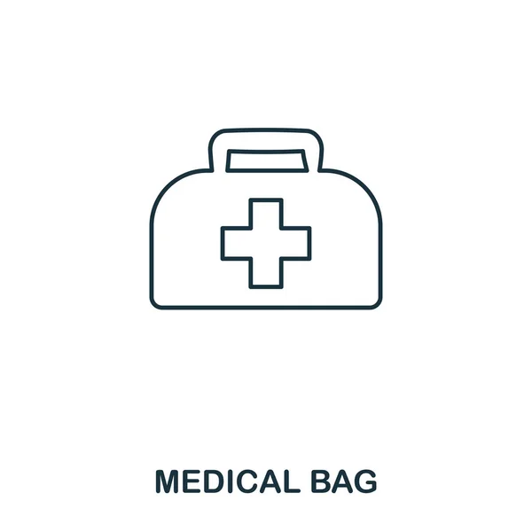 Icono de bolsa médica. Esquema de diseño de icono de estilo. Interfaz. Ilustración del icono de la bolsa médica. Pictograma aislado en blanco. Listo para usar en diseño web, aplicaciones, software, impresión . — Foto de Stock