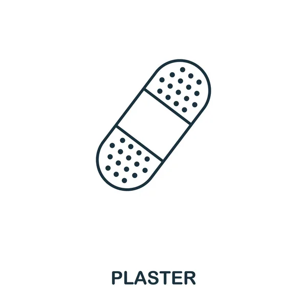 Plaster icon. Outline style icon design. UI. Illustration of plaster icon. Pictogram isolated on white. Ready to use in web design, apps, software, print. — Stock Vector