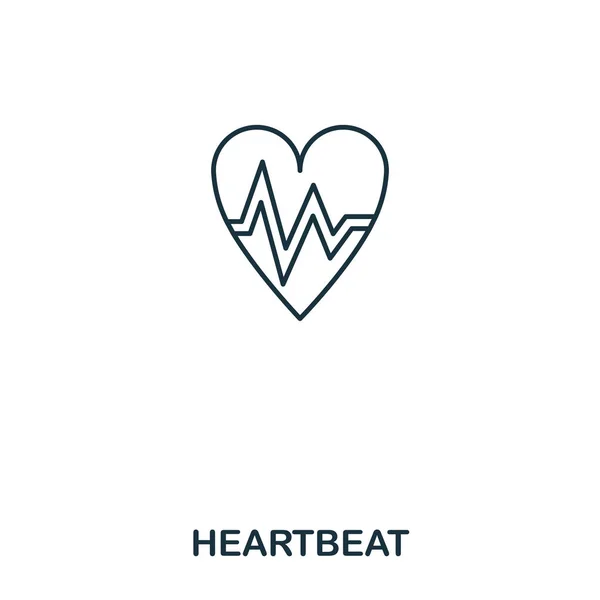 Herzschlag-Symbol. umreißen Stil-Icon-Design. ui. Illustration des Herzschlagsymbols. Piktogramm auf weiß isoliert. einsatzbereit in Webdesign, Apps, Software, Print. — Stockvektor