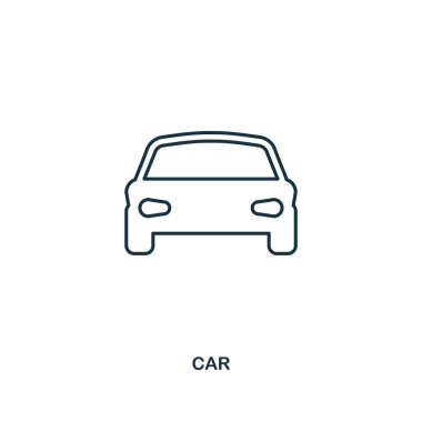 Araba simgesi. Stil simgesi tasarım anahat. UI. Araba simgesi Illustration. Beyaz izole piktogram. Web tasarımında kullanıma hazır, apps, yazılım, yazdırma.