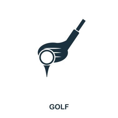 Golf simgesi. Sigorta primi stil simgesi tasarım. UI. Golf simgesi Illustration. Beyaz izole piktogram. Web tasarımında kullanıma hazır, apps, yazılım, yazdırma.