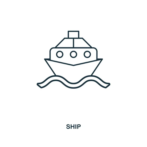 Ship icon. Outline style icon design. UI. Illustration of ship icon. Pictogram isolated on white. Ready to use in web design, apps, software, print.