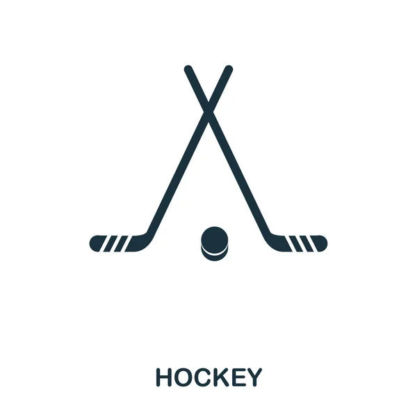 Icono de hockey. Diseño de icono de estilo premium. Interfaz. Ilustración del icono del hockey. Pictograma aislado en blanco. Listo para usar en diseño web, aplicaciones, software, impresión . —  Fotos de Stock