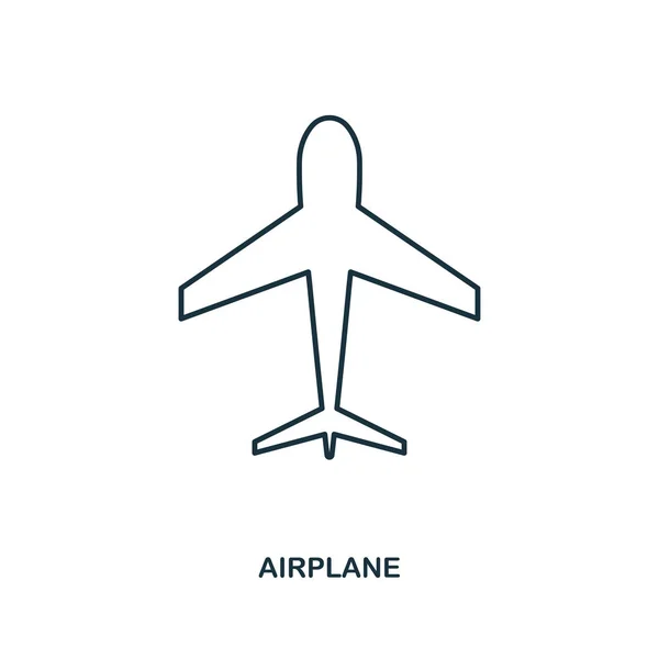 Εικονίδιο της πτήσης. Περίγραμμα στυλ σχεδίασης εικονίδιο. UI. Εικόνα του εικονιδίου του αεροπλάνου. Εικονόγραμμα που απομονώνονται σε λευκό. Έτοιμο για χρήση σε κατασκευή ιστοσελίδων, εφαρμογές, λογισμικό, εκτύπωση. — Διανυσματικό Αρχείο