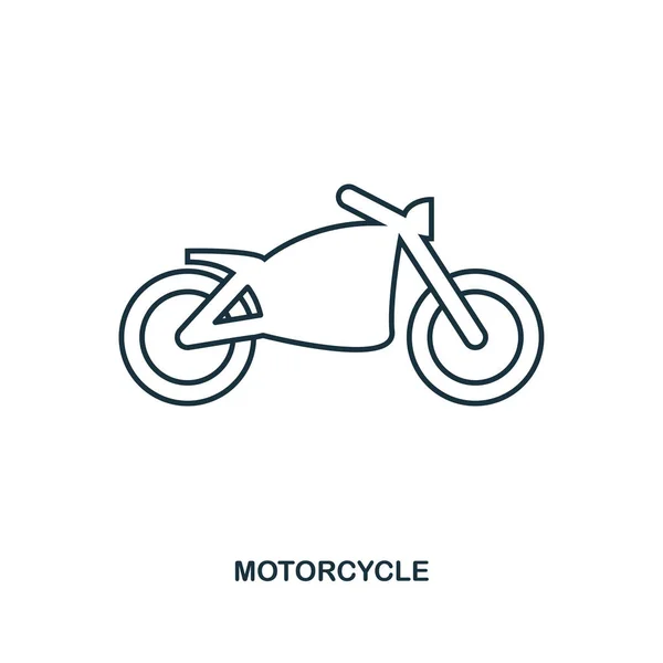 Ikona motocykl. Zarys ikona stylu. Interfejsu użytkownika. Ilustracja ikony motocykl. Na białym tle piktogram. Gotowy do użycia w projektowanie stron internetowych, aplikacji, oprogramowania, drukowanie. — Wektor stockowy
