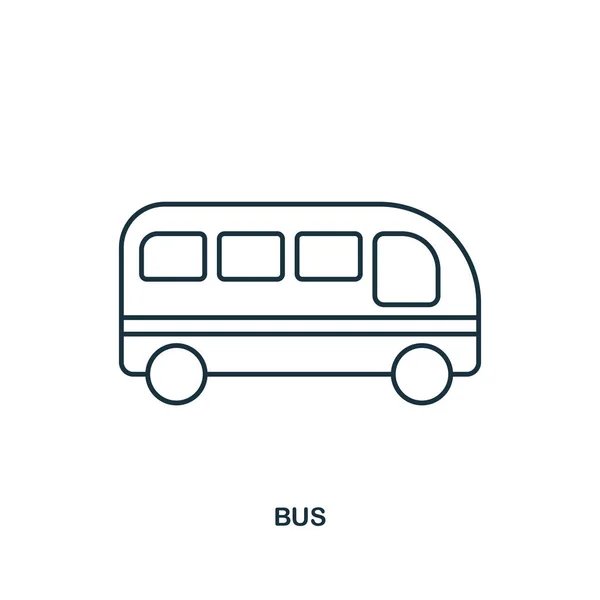 Bussymbol. umreißen Stil-Icon-Design. ui. Illustration der Bus-Ikone. Piktogramm auf weiß isoliert. einsatzbereit in Webdesign, Apps, Software, Print. — Stockvektor