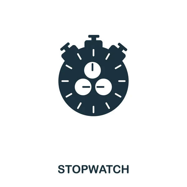 Stopwatch pictogram. Premium stijl pictogram ontwerp. UI. Afbeelding van het pictogram van de stopwatch. Pictogram geïsoleerd op wit. Klaar voor gebruik in webdesign, apps, software, afdrukken. — Stockfoto