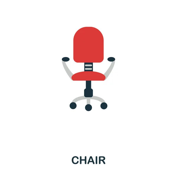 Chair flat icon. Premium style flat icon design. UI. Illustration of chair flat icon. Pictogram isolated on white. Ready to use in web design, apps, software, print. — Stock Photo, Image