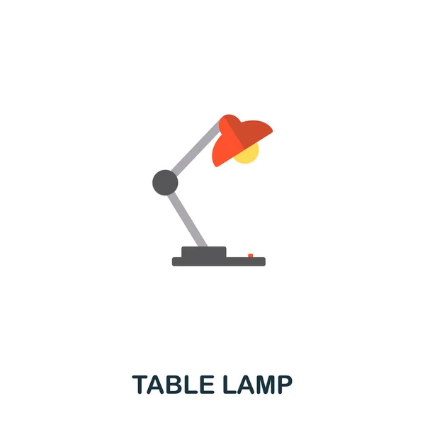 Table Lamp flat icon. Premium style flat icon design. UI. Illustration of table lamp flat icon. Pictogram isolated on white. Ready to use in web design, apps, software, print.