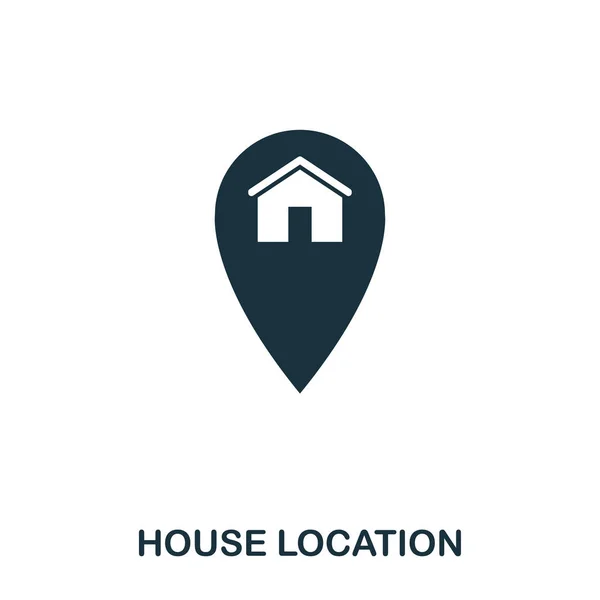 Haus Lage kreative Ikone. einfache Elementillustration. Haus-Standort-Konzept Symboldesign aus der Immobiliensammlung. kann für Web, Mobile und Print verwendet werden. Webdesign, Apps, Software, Print. — Stockvektor