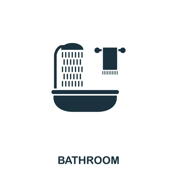 浴室の創造的なアイコン。単純な要素の図。バスルーム コンセプト シンボル デザイン不動産コレクションから。Web、モバイル、印刷に使用できます。web デザイン、アプリケーション、ソフトウェア、印刷. — ストックベクタ