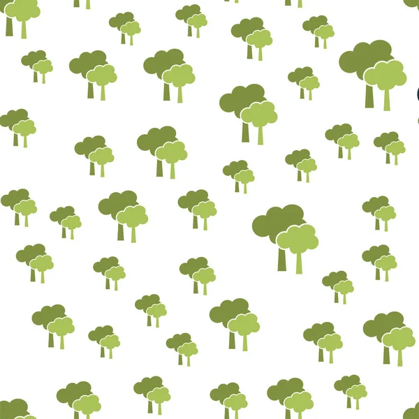Stromy bezešvé vzor kryt. Kreativní design ikony stromy. Tapety, web design, textilní, tisk a použití Ui a Ux. — Stock fotografie