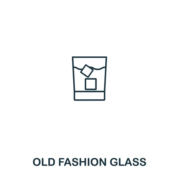 Old Fashion Glass icon. Outline style icon design. UI. Illustration of old fashion glass icon. Pictogram isolated on white. Ready to use in web design, apps, software, print. — Stock Vector