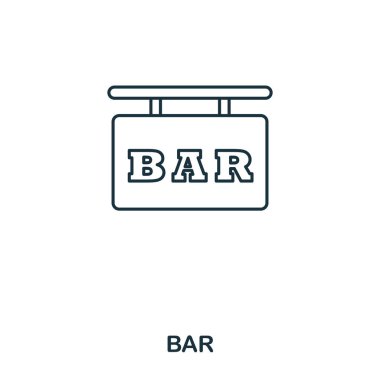 Simge Bar. Stil simgesi tasarım anahat. UI. Simge bar Illustration. Beyaz izole piktogram. Web tasarımında kullanıma hazır, apps, yazılım, yazdırma.