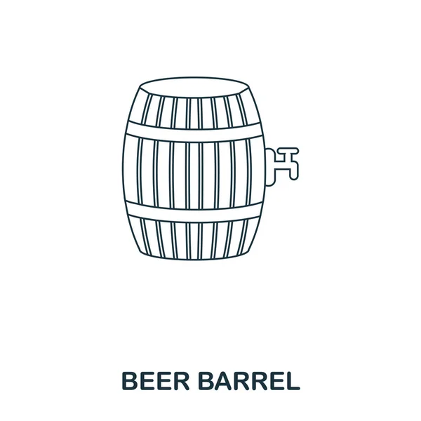 Biervat icoon. Een overzicht van stijl pictogram ontwerp. UI. Illustratie van bier vat pictogram. Pictogram geïsoleerd op wit. Klaar voor gebruik in webdesign, apps, software, afdrukken. — Stockvector