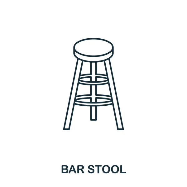Bar Stool icon. Outline style icon design. UI. Illustration of bar stool icon. Pictogram isolated on white. Ready to use in web design, apps, software, print. — Stock Vector