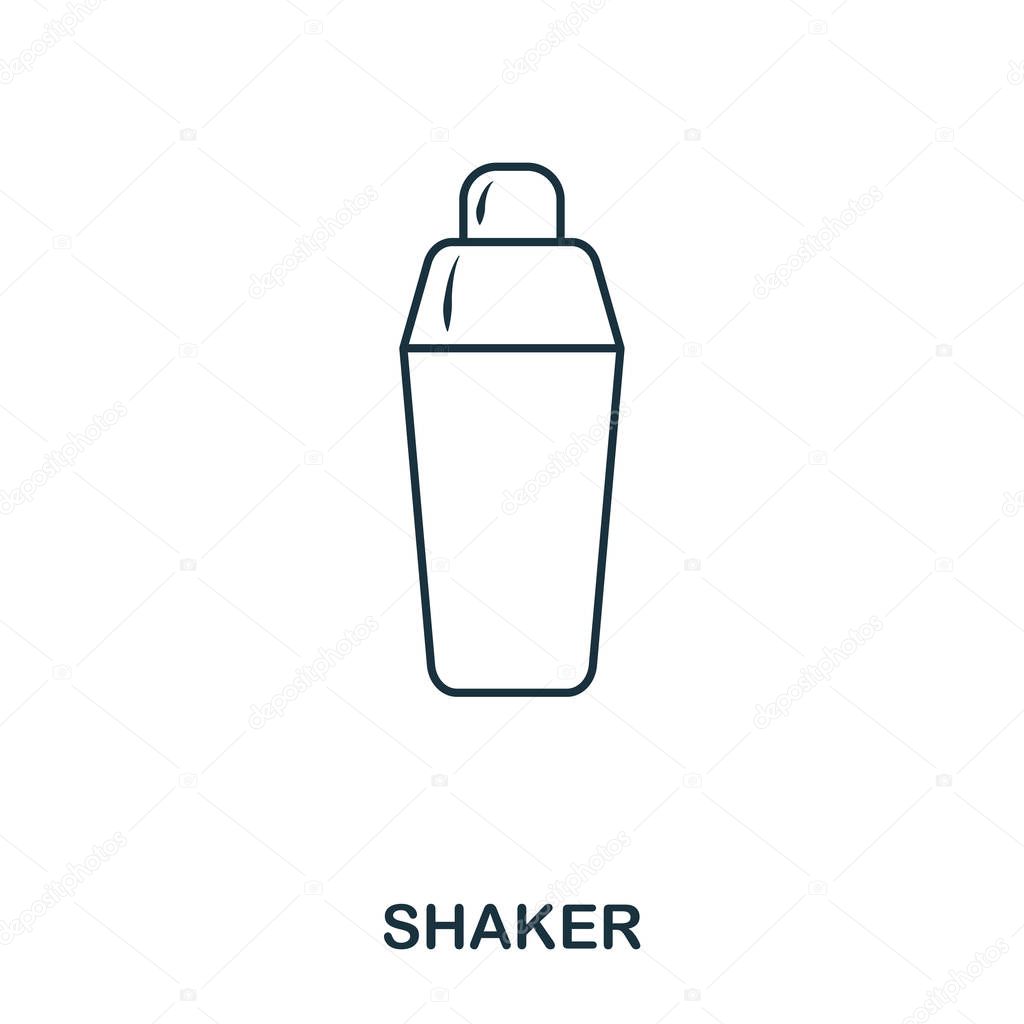 Shaker icon. Outline style icon design. UI. Illustration of shaker icon. Pictogram isolated on white. Ready to use in web design, apps, software, print