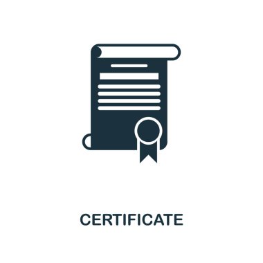 Sertifika yaratıcı simgesi. Basit öğe örnek. Sertifika kavramı sembol tasarım online eğitim koleksiyonundan. Nesneler için mobil, web tasarım, uygulamaları, yazılım, yazdırma.