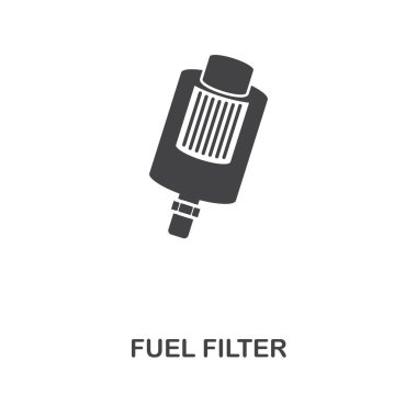 Yakıt filtre yaratıcı simgesi. Basit öğe örnek. Yakıt filtresi konsept sembol tasarımı arabadan koleksiyon parçaları. Web, mobil, web tasarım, apps, yazılım, yazdırma için kullanılabilir.