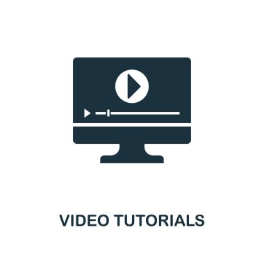 Video Tutorials yaratıcı simgesi. Basit öğe örnek. Video Tutorials kavramı sembol tasarım online eğitim koleksiyonundan. Nesneler için mobil, web tasarım, uygulamaları, yazılım, yazdırma.