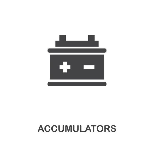 Ackumulatorer kreativa ikonen. Enkelt element illustration. Ackumulatorer konceptdesign symbol från bil delar samling. Kan användas för webb, mobil, webbdesign, appar, programvara, print. — Stock vektor