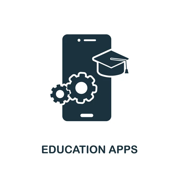 Educação Apps ícone criativo. Ilustração de elemento simples. Educação Apps conceito símbolo design da coleção de educação on-line. Objetos para celular, web design, aplicativos, software, impressão . — Vetor de Stock