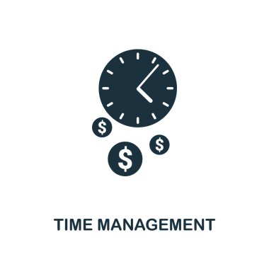 Zaman yönetimi yaratıcı simgesini. Basit öğe örnek. Zaman yönetimi kavramı sembol tasarım online pazarlama koleksiyonundan. Web tasarımında, apps, yazılım, kullanarak yazdırma.