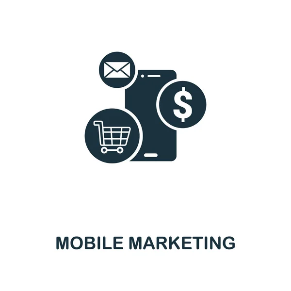 Mobile Marketing ícone criativo. Ilustração de elemento simples. Design de símbolo de conceito de marketing móvel da coleção de marketing online. Para usar em web design, aplicativos, software, impressão . — Vetor de Stock