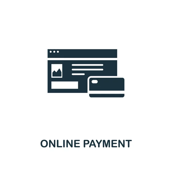 Online betalning kreativa ikonen. Enkelt element illustration. Online betalning symbol konceptdesign från online marknadsföring samling. För att använda i webbdesign, appar, programvara, skriva ut. — Stock vektor