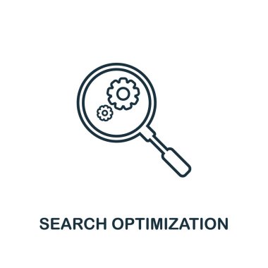 Arama Optimizasyonu anahat simgesi. Basit öğe örnek. En iyi duruma getirme kavramı işareti tasarım seo koleksiyonundan arayın. Web tasarımı için mükemmel, apps, yazılım, yazdırma.