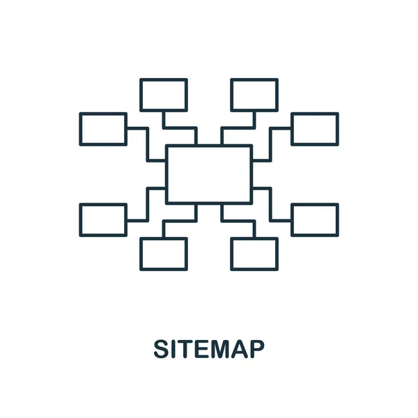 Mapa del sitio icono creativo. Ilustración de elementos simples. Diseño de símbolo de concepto de mapa del sitio de la colección seo. Perfecto para diseño web, aplicaciones, software, impresión . — Vector de stock