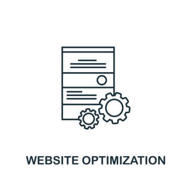 Web sitesi optimizasyonu yaratıcı simge. Basit öğe örnek. Web sitesi optimizasyonu kavramı sembol tasarımı seo koleksiyonundan. Web tasarımı için mükemmel, apps, yazılım, yazdırma.