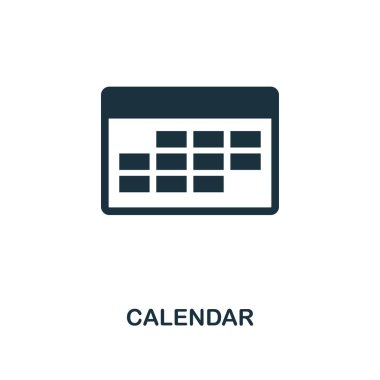 Takvim yaratıcı simgesi. Basit öğe örnek. Takvim kavramı sembol tasarım koleksiyonu bize ulaşın. Web, mobil ve yazdırma için kullanılabilir. Web tasarım, apps, yazılım, yazdırma.