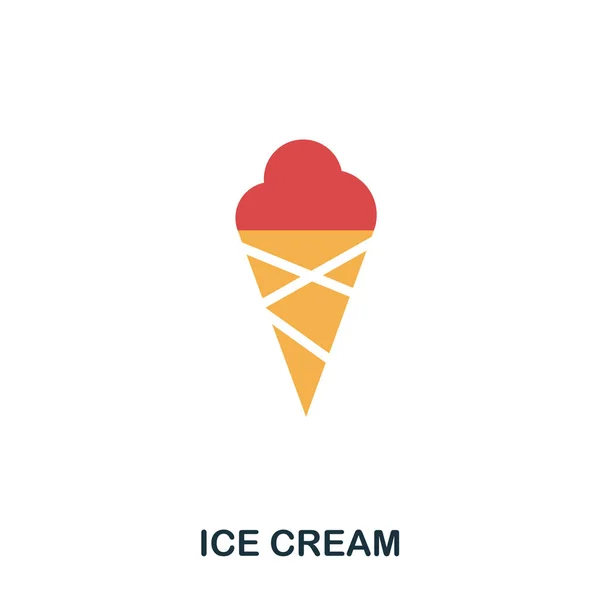 Icono de helado. Aplicaciones móviles, impresión y más uso. Elemento simple cantar. Ilustración del icono del helado monocromo . — Vector de stock